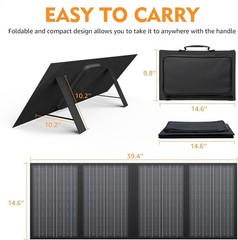 60W Foldable Solar Charger 18V DC 11 Connectors