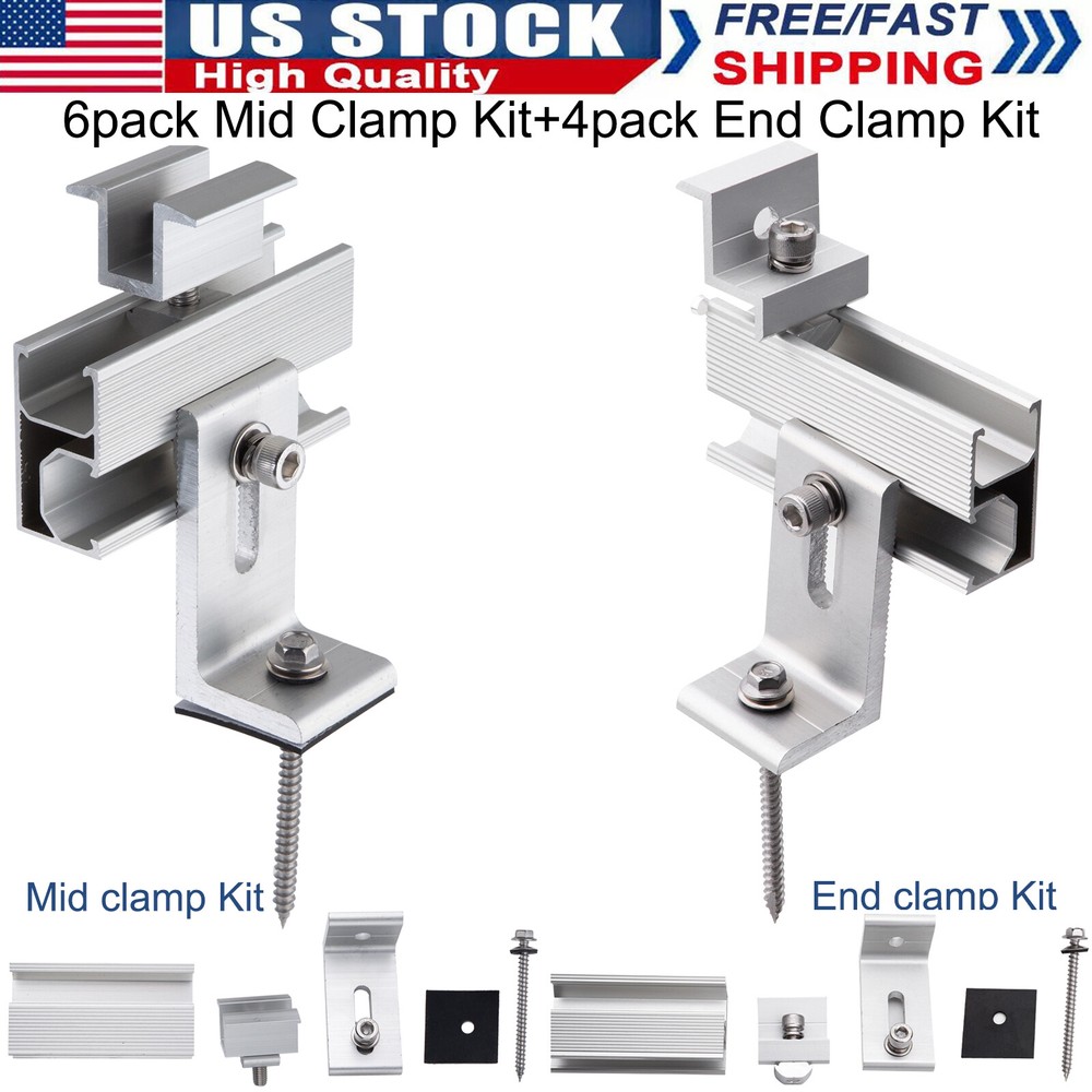 For 1-4X Solar Panel Mounting Brackets Roof Mount Kit Universal Rails Kit System