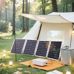 4x500W Solar Panels-100A Controller+Y-Cable+Suction Cups for Home/Outdoor Power