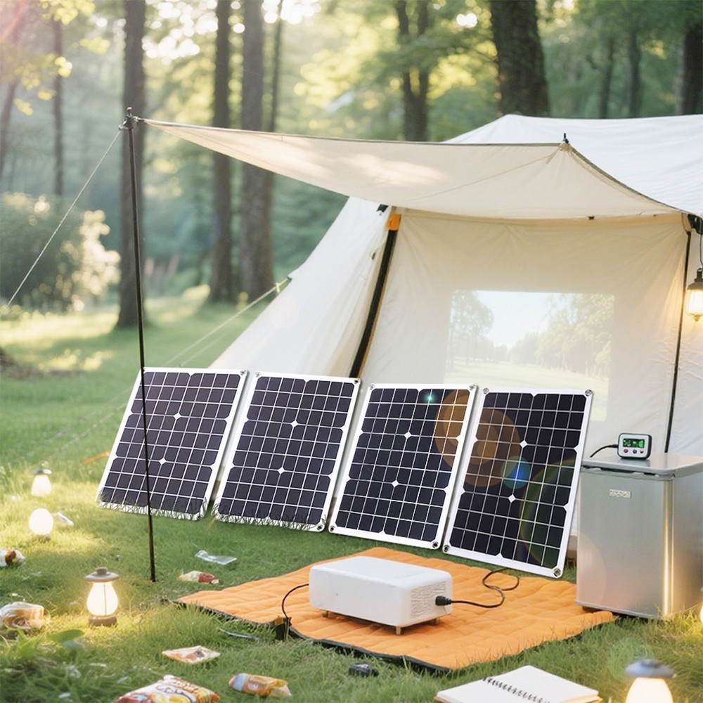 4x500W Solar Panels-100A Controller+Y-Cable+Suction Cups for Home/Outdoor Power