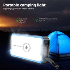 36800mAh Portable External Solar Power Bank Dual 4USB Battery Charger for Phone