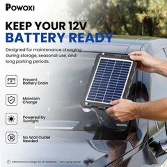 7.5W 12V Solar Battery Charger Kit | Trickle Maintainer | Smart Charge Controlle