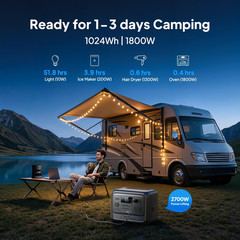 Elite 100 V2 Portable Power Station, 1024Wh LFP Battery Backup W/ 4 1800W AC Por