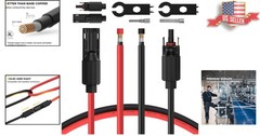 30 Feet Heavy-Duty 8AWG Solar Cable – Durable Male & Female Connectors Included