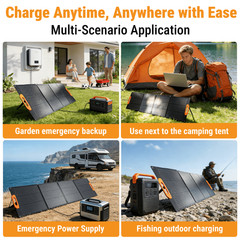 N-Type 16BB 200W Portable Solar Panel, Foldable Monocrystalline Panel