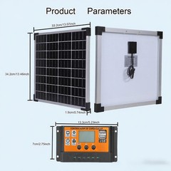 20W 18V Solar Panel Kit Trickle Charger Battery Charger Maintainer Boat Car RV