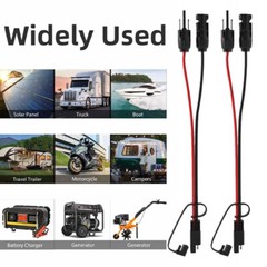 2x Solar Panel Extension Cable 2FT 10AWG, SAE to SAE Polarity Reverse Adapter
