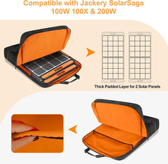 Solar Panel Storage Bag with Bright Lining, Travel Carrying Case Compatible with