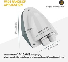 Solar Weatherproof Double Cable Entry Gland for RV & Marine Solar Systems