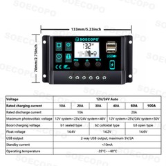 6000W 110V 100A Solar Panel Kit Complete Solar Power Generator Home Grid Syste