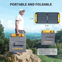VTOMAN Portable Solar Panel for Solar Generator, 110W 19V Folding Solar Charger