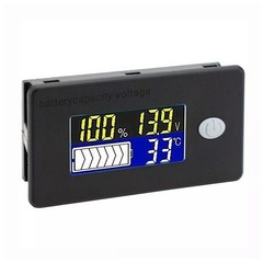 Multi function Battery Monitor with Temperature Display for Various Batteries