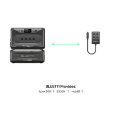 BLUETTI Apex 300 Power Station 5529.6Wh + B300K Battery + Power Hub D1