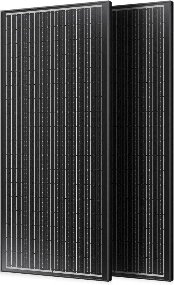 18BB 200W Solar Panel, 2Pcs N-Type 12V/24V 100 Watt Solar Panels, 25% High Effic