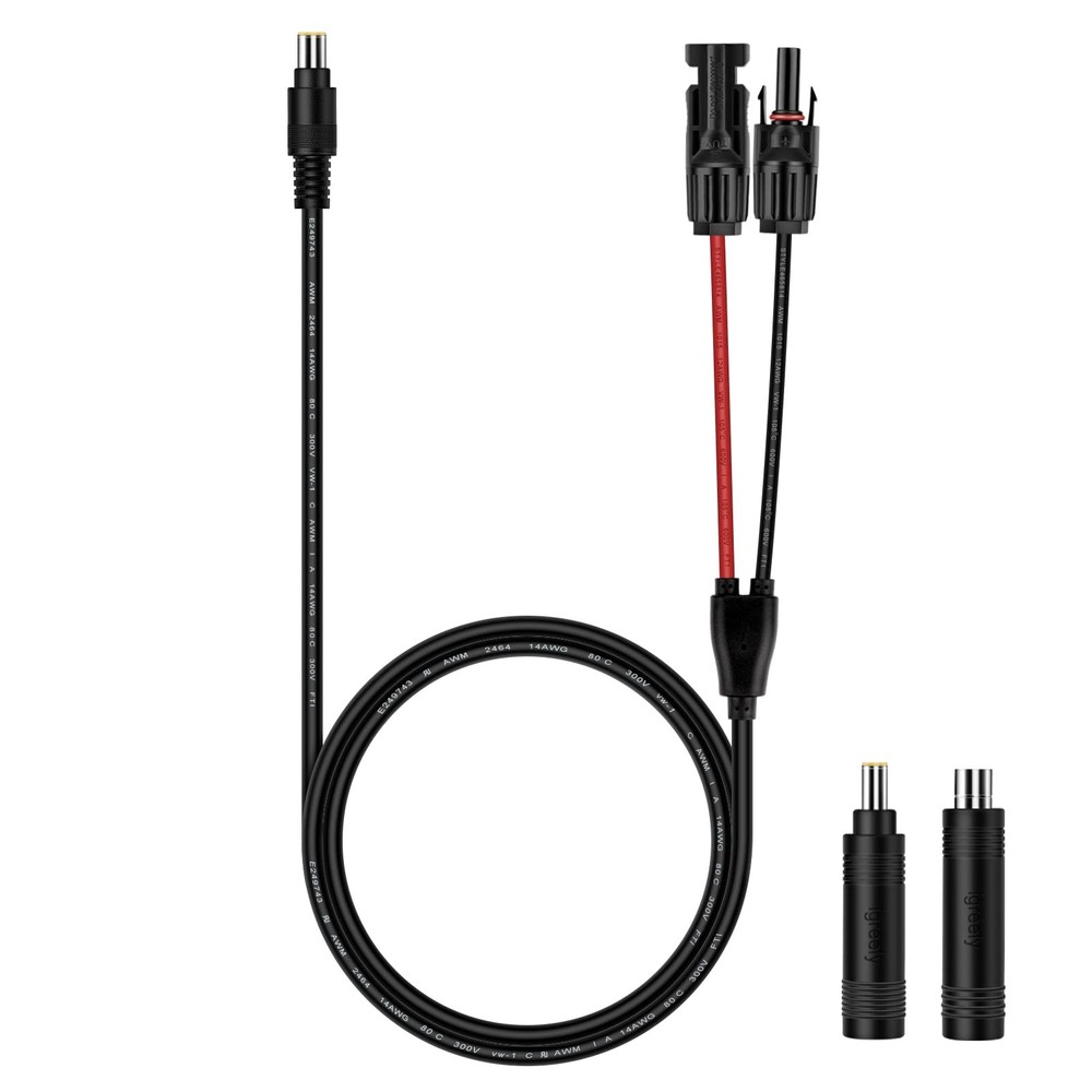 Solar Panel to 8mm Adapter Cable DC 8mm Connector 5.5×2.5mm Converter 14AWG 6ft