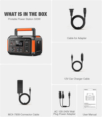 500W Portable Power Station 444Wh Solar Generator with 110V Pure Sine Wave AC Ou