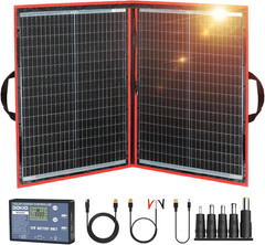 100W Portable Foldable Solar Panel Kit (19X26In, .3Lb), with Separate Controller