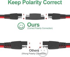 12FT 16AWG SAE Cable for Battery Maintenance and Solar Panels—Durable & Reliable