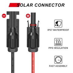 2x Solar Panel Extension Cable 2FT 10AWG SAE to SAE Polarity Reverse Adapter USA