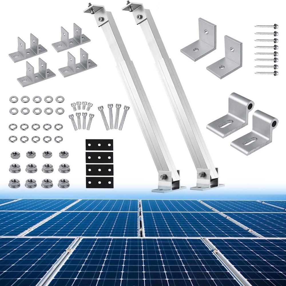 2 Sets 36-68cm Adjustable Solar Panel Mount Brackets Mounting Holder for Roof RV