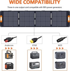 ALLWEI 200W Portable Solar Panel 18V 3-in-1 Mono PV Home Off-Grid Battery