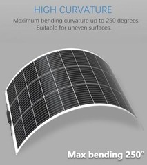 Flexible Solar Panel kit 200W 12V,2PCS 100W Monocrystalline Module,20A White
