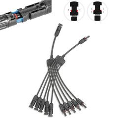 1 Pair 5 to 1 Solar Panel Splitter 4 Way 1000V Parallel Connectors IP67 Waterpro