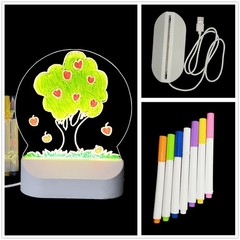 Children Acrylic Drawing Board with Warm Night Light and USB Powered Design