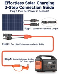 10FT Solar Connector to DC 8mm Adapter Cable – 12AWG/14AWG Tinned Copper for RV,