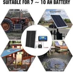Compact 12V 10W Solar Panel Battery Charger with Easy Installation & Durability