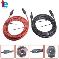 30 Ft Black + Red Wire Connector 10AWG Solar Panel Extension Cable