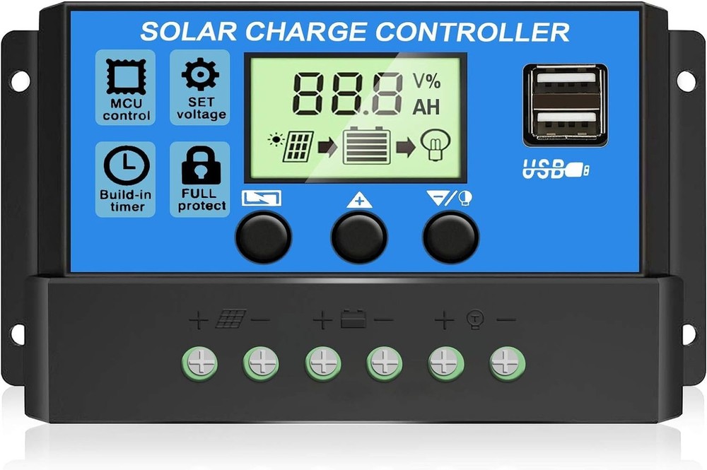 [Upgraded] 30A Solar Charge Controller, 12V/ 24V Solar Panel Regulator with A…