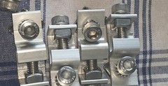 Lot of 20 Adjustable Solar Panel Mid Clamps with A2-70 Stainless Steel Hardware