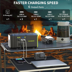 118Wh Portable Power Station with Telescopic Camping Lights for Camping Hiking 3