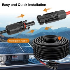 Solar to XT60i Cable – 10AWG 30FT Solar Panel to XT60i Adapter Connector with Fl