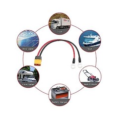 XT60 to O Ring Terminal Cable,14AWG XT60 Male to O Ring Terminals Extension