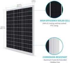 Compact 50W Monocrystalline Solar Panel with Enhanced Durability and Performance