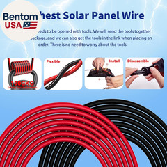 Solar Extension Cable 10AWG 6Mm² 100FT PV Wire 10Gauge Adaptor Panels Cables wit