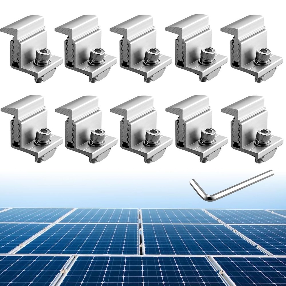 Adjustable Solar Panel Mount Brackets 3050mm 10pc Aluminum Roof Clamp Kit