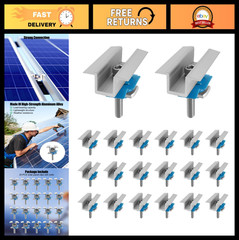 20 PCS Solar Panel Clamps – PV Mounting Brackets for Unistrut System, Roof Insta