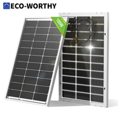 ECO-WORTHY Bifacial 100 Watt 12 Volt Solar Panel Monocrystalline Rigid High-Effi