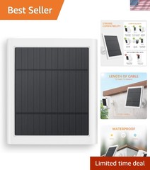 Efficient 4W Solar Charger with 10ft Cable for Ring Stick Up & Spotlight Cameras
