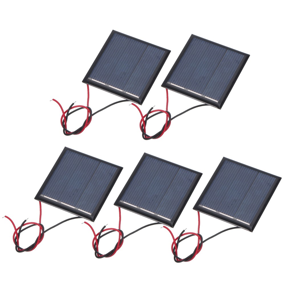5 Pcs 1.5V 0.225W 150mA Mini Solar Panels with 2 Cable 45mm x 45mm