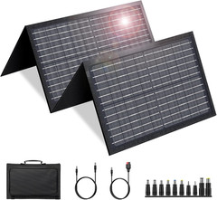 60W Solar Panel for Portable Power Station, Foldable Solar Panel with 12-18V DC