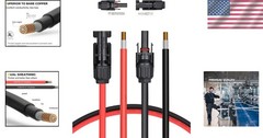 20 Feet Solar Extension Cable 10AWG with Connectors for RV Boat Power System