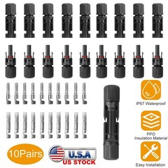 10Pair Solar Panel Cable Connectors Male/Female Compatible Connector Waterproof