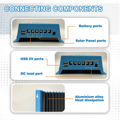 MPPT Solar Charger 60A/80A/100A Selectable, Dual USB & 3-Stage Protection for St