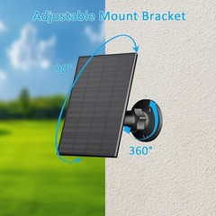 2W Solar Panel for Security Cameras, USB-C/Micro USB, 2 Pack Black | Waterpr…