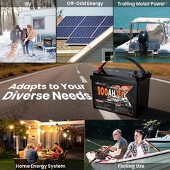 12V 100Ah LiFePO4 Deep Cycle Battery for Overland Off Grid RV Boat