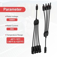 Solar Panel Connector Y Branch 4 to 1 Parallel Solar Panel Splitter 4 Way 1Set